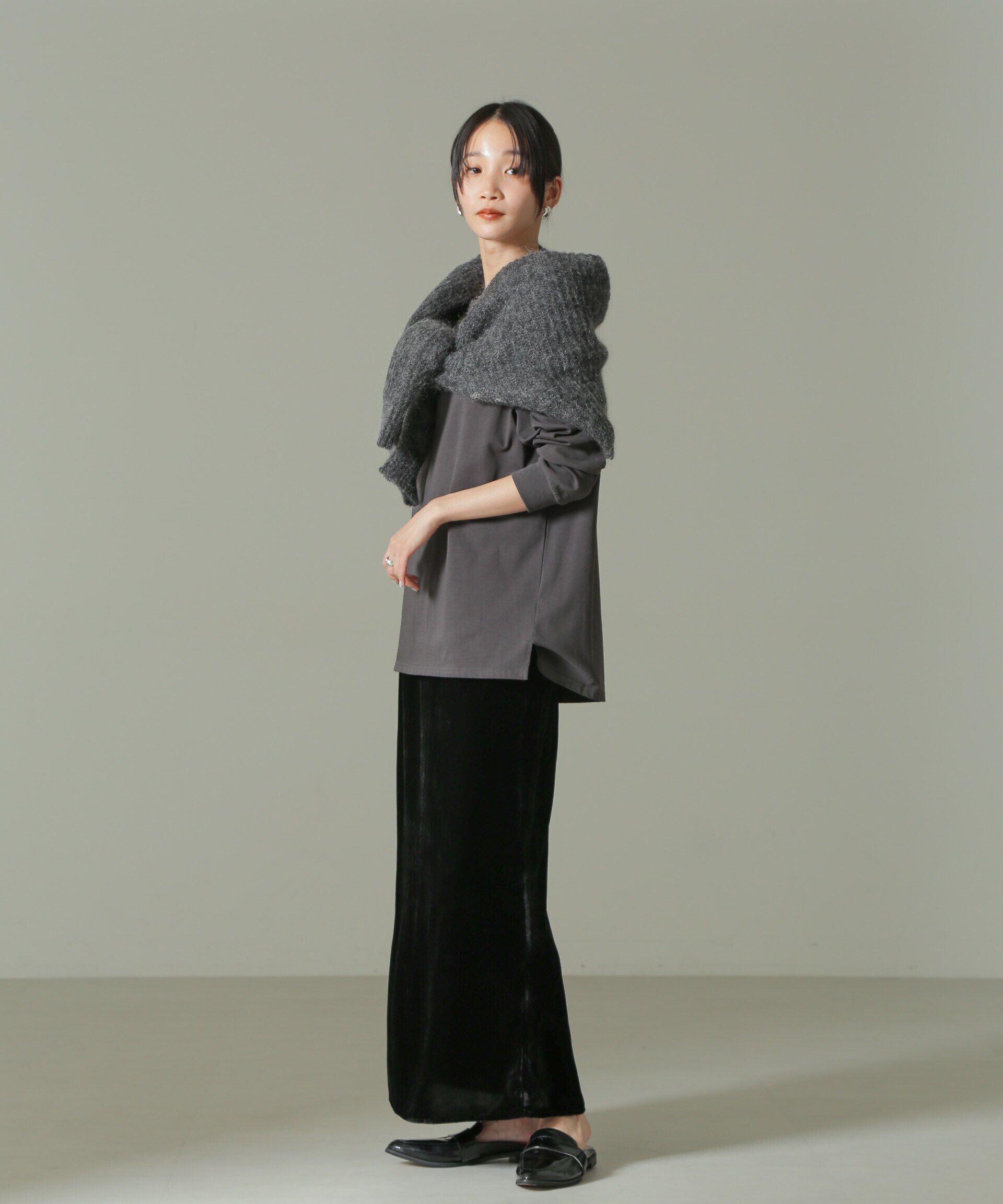 nano･universe「ベロアナロースカート」|スカート|