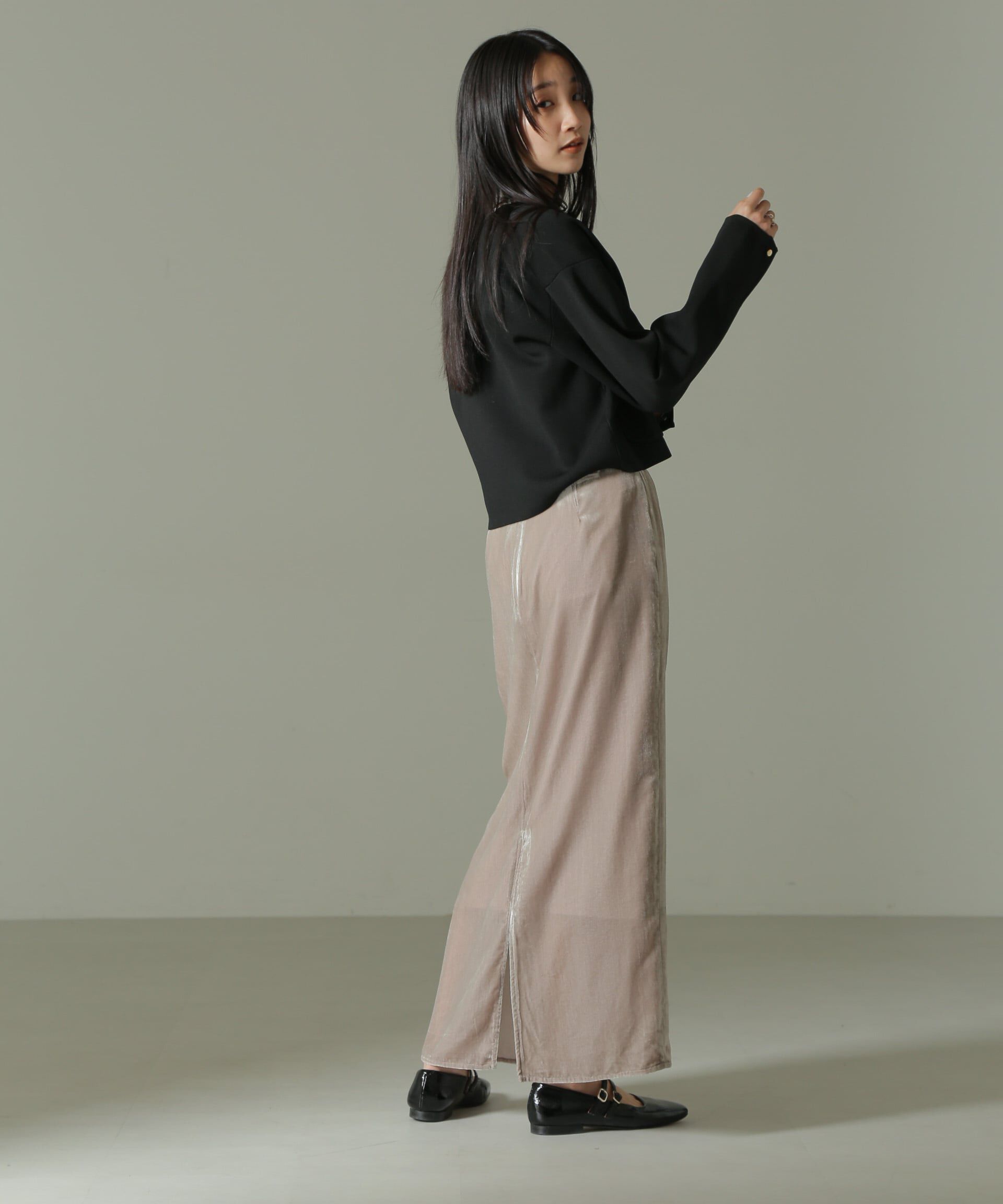 nano･universe「ベロアナロースカート」|スカート|