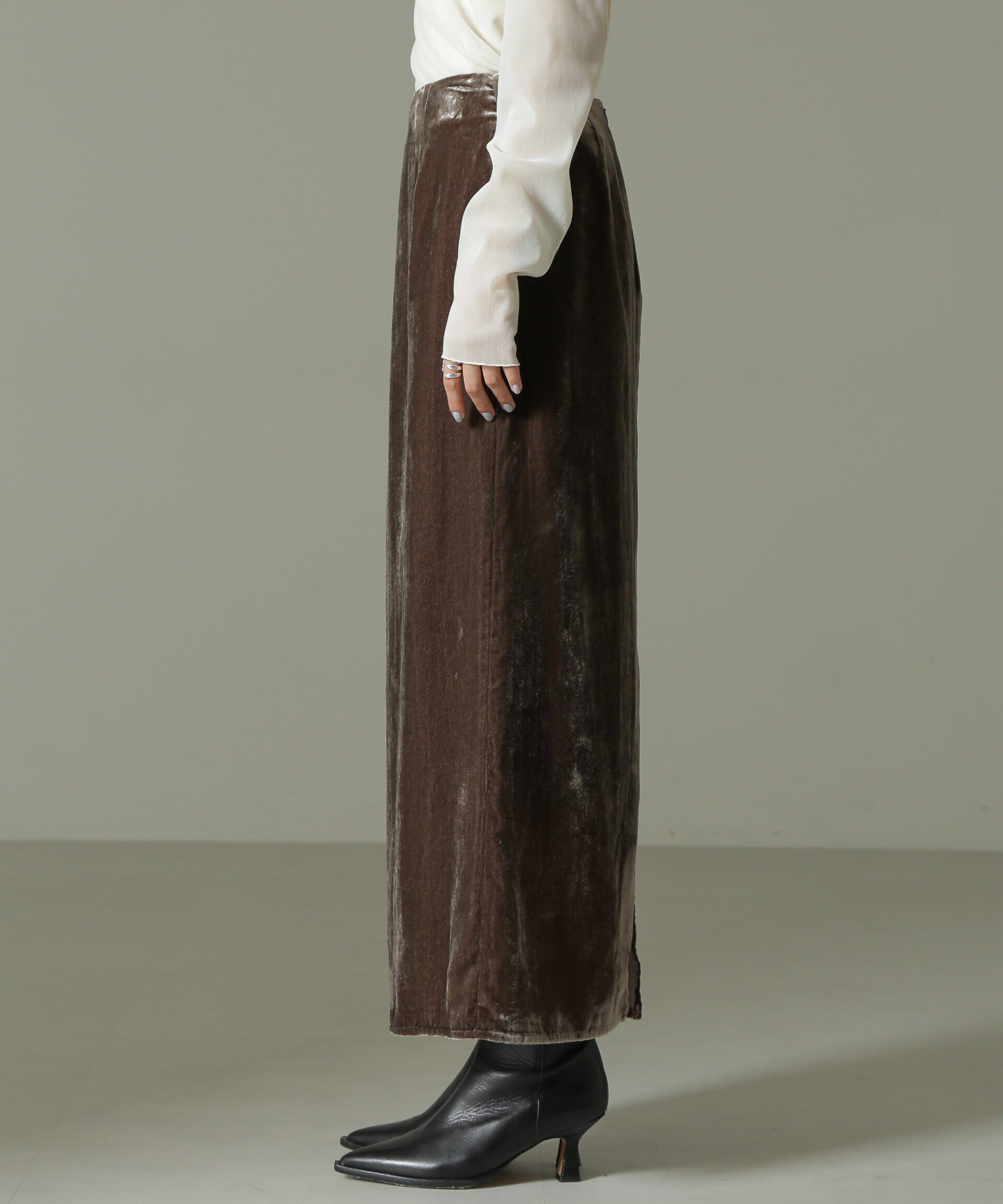 nano･universe「ベロアナロースカート」|スカート|