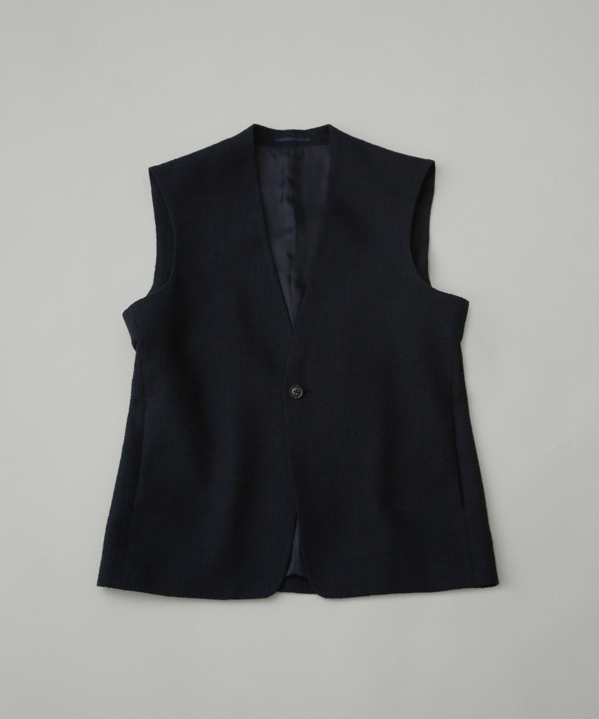 nano･universe「AB.リングブッチャースリーブレスジャケット」|テーラードジャケット|ネイビー