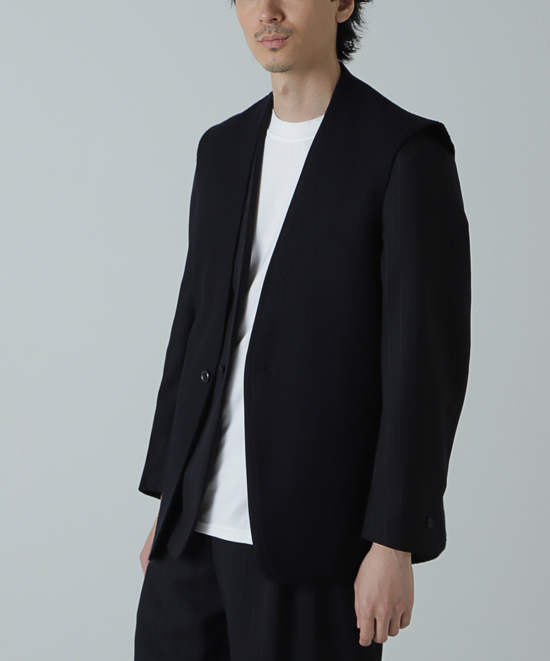 nano･universe「AB.リングブッチャースリーブレスジャケット」|テーラードジャケット|