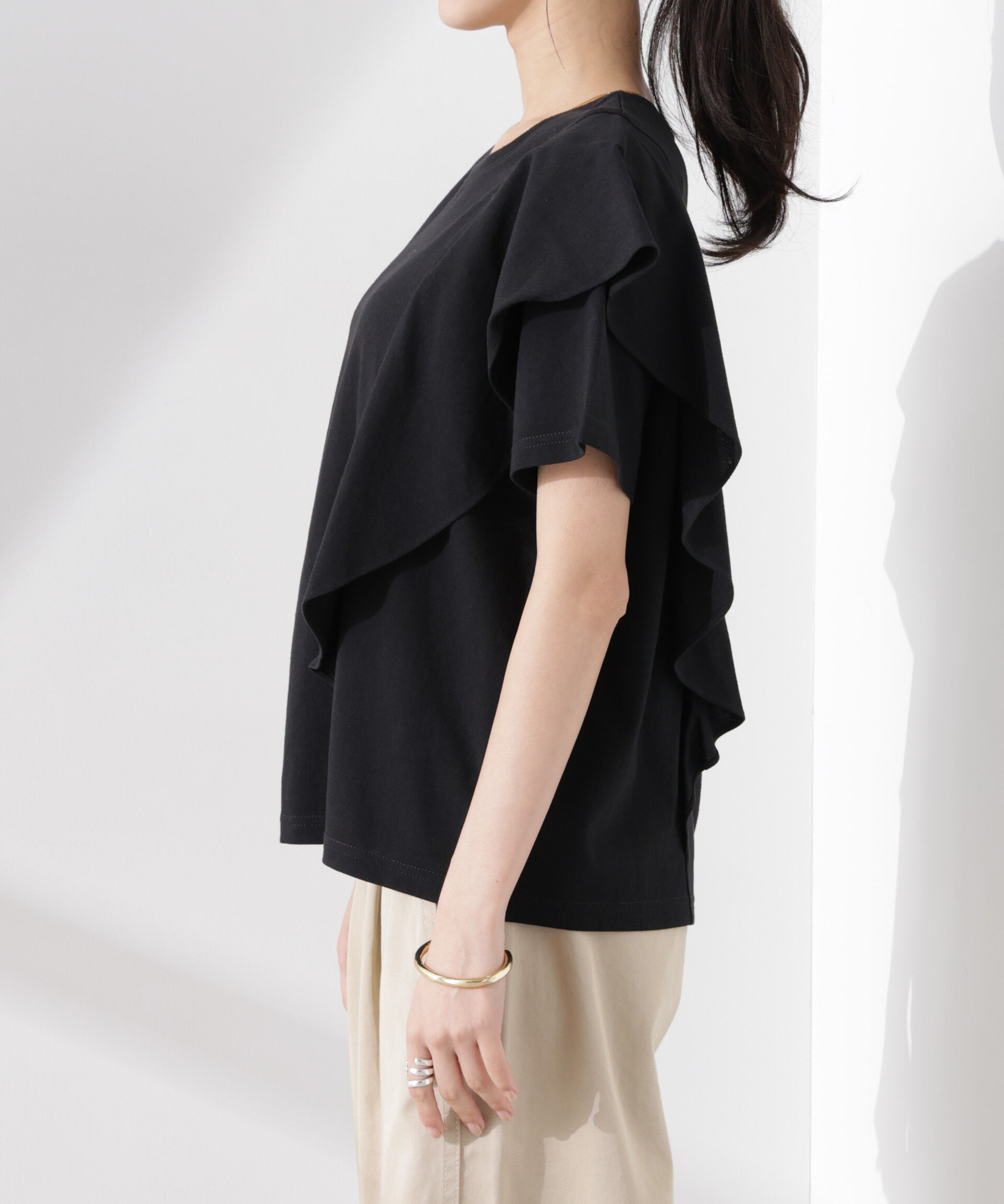 nano･universe「ラッフルデザインTシャツ」|Tシャツ・カットソー|