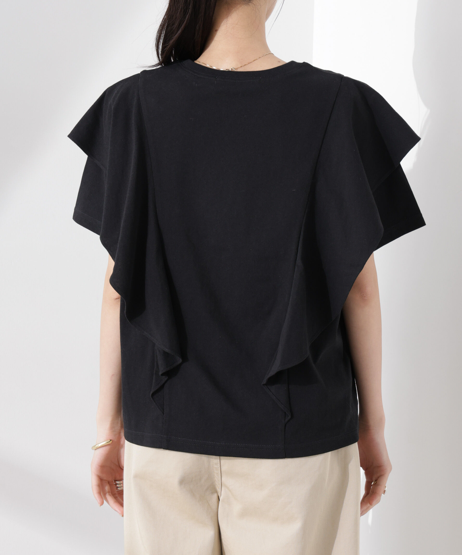 nano･universe「ラッフルデザインTシャツ」|Tシャツ・カットソー|