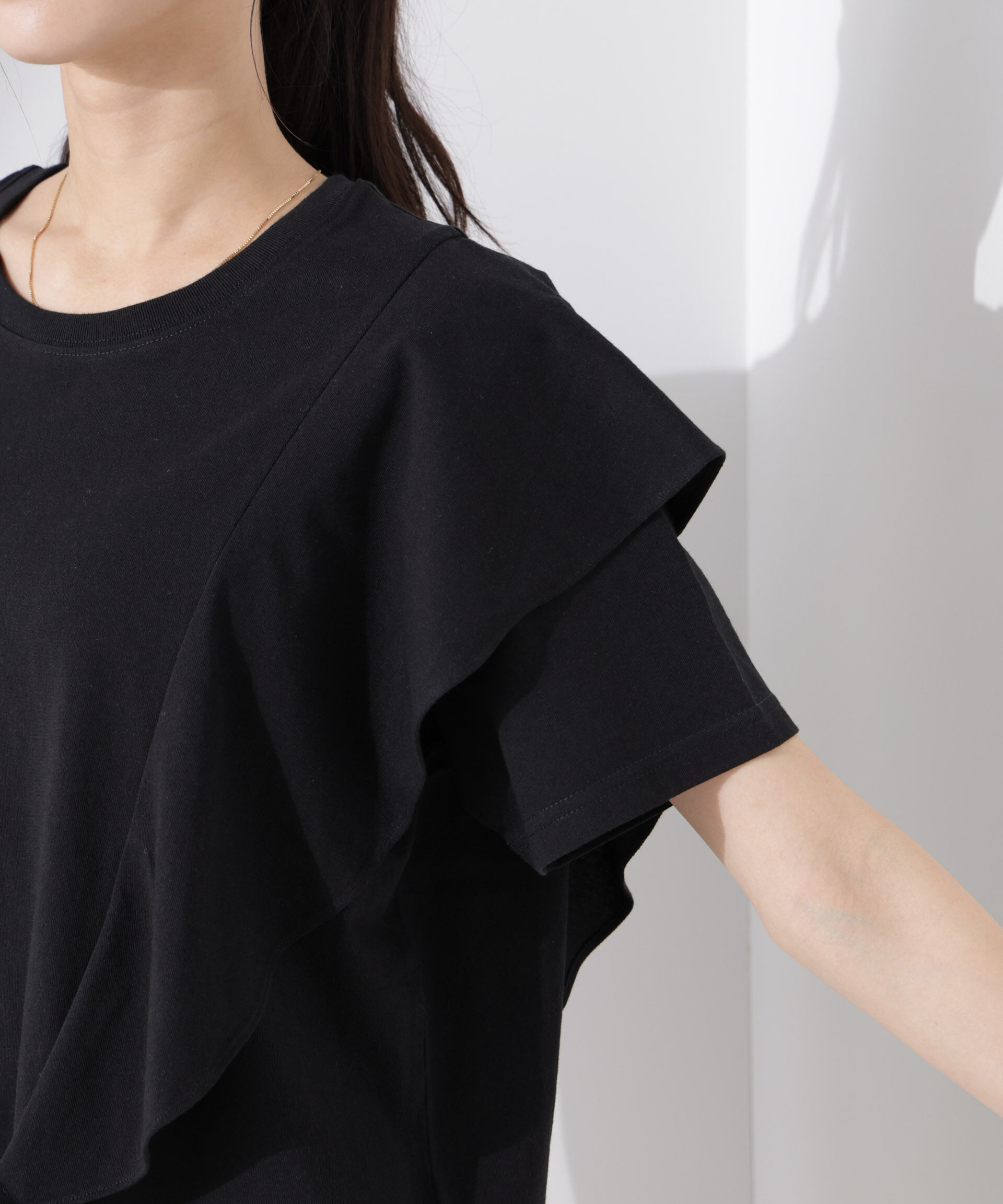 nano･universe「ラッフルデザインTシャツ」|Tシャツ・カットソー|