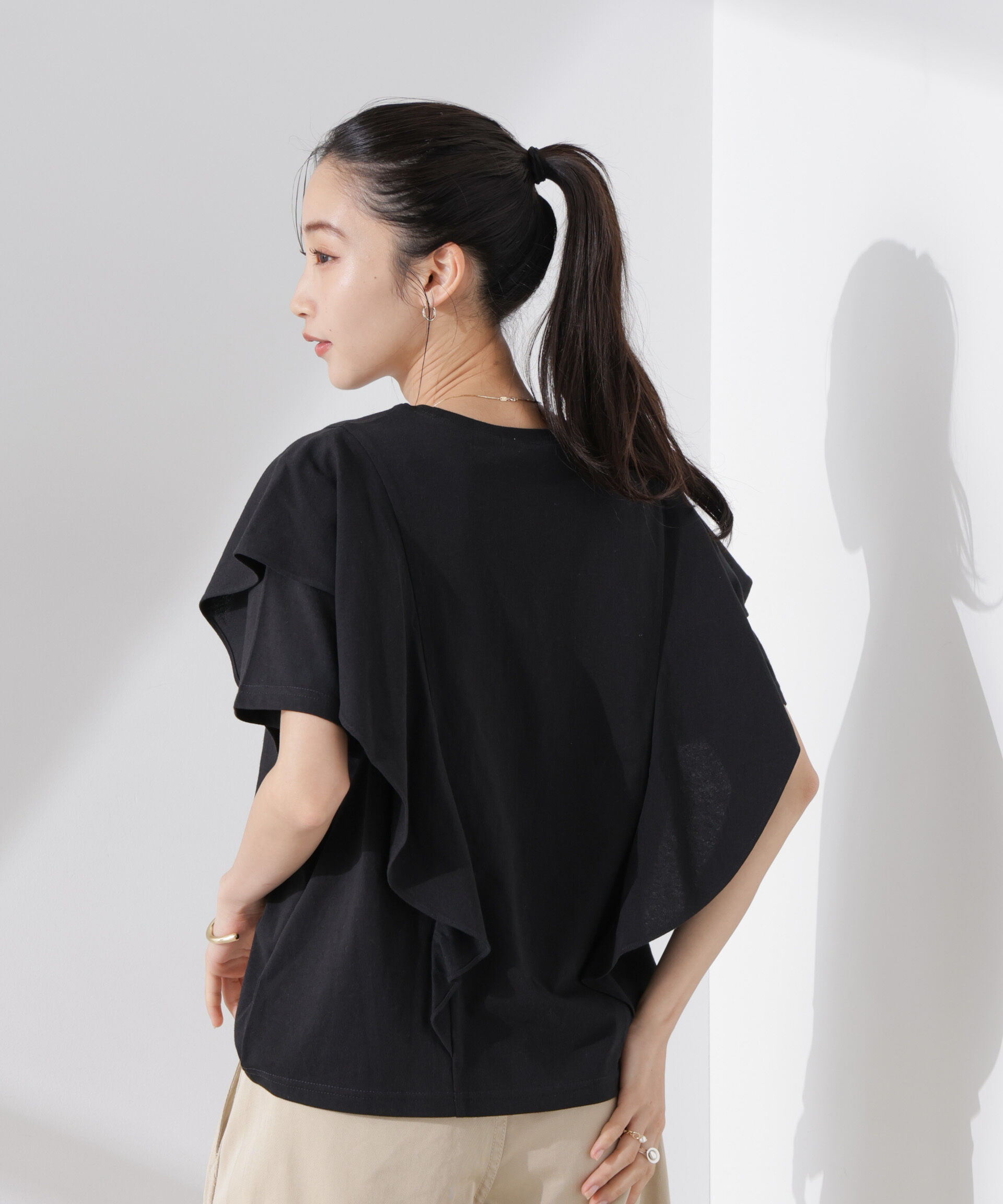 nano･universe「ラッフルデザインTシャツ」|Tシャツ・カットソー|