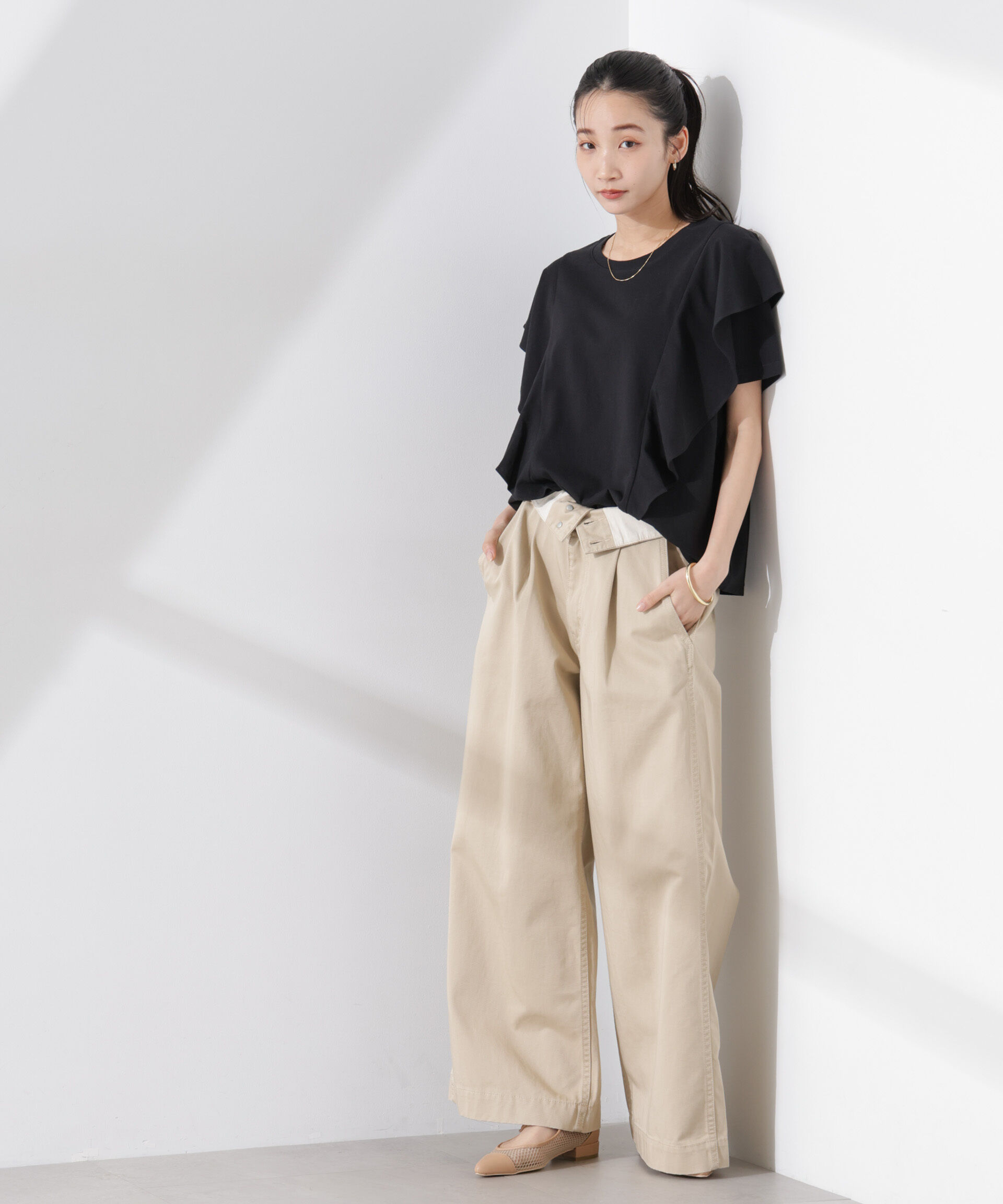 nano･universe「ラッフルデザインTシャツ」|Tシャツ・カットソー|