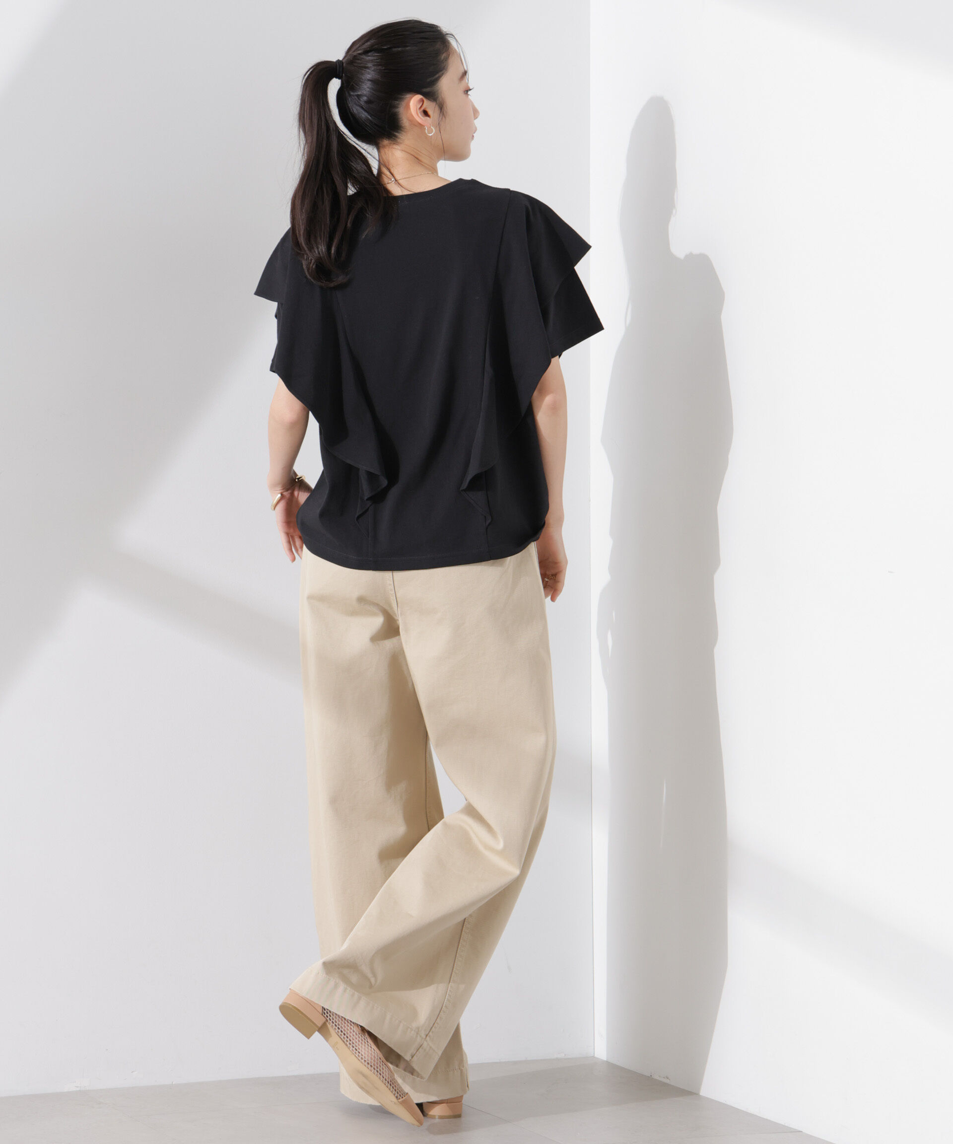 nano･universe「ラッフルデザインTシャツ」|Tシャツ・カットソー|