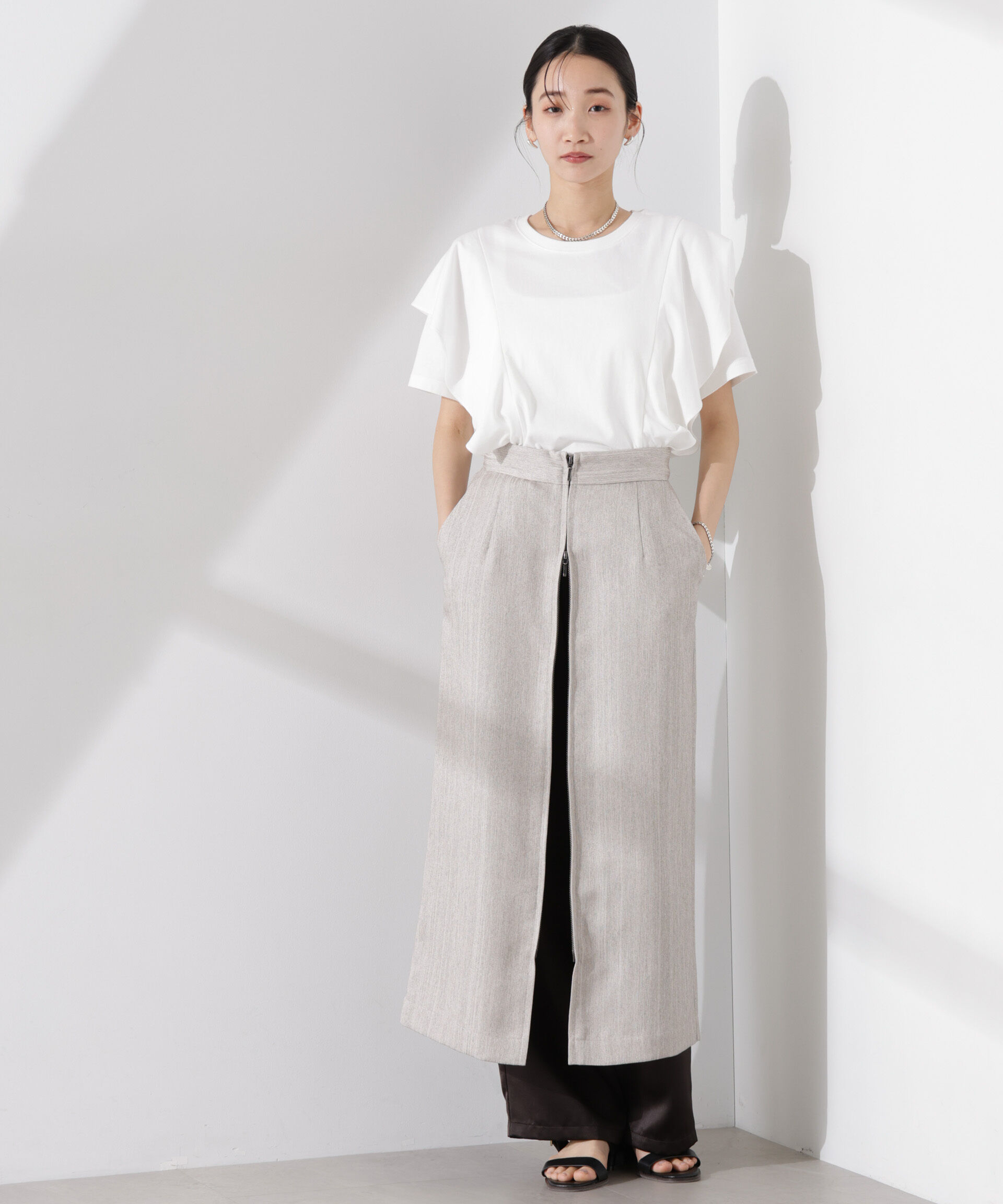 nano･universe「ラッフルデザインTシャツ」|Tシャツ・カットソー|