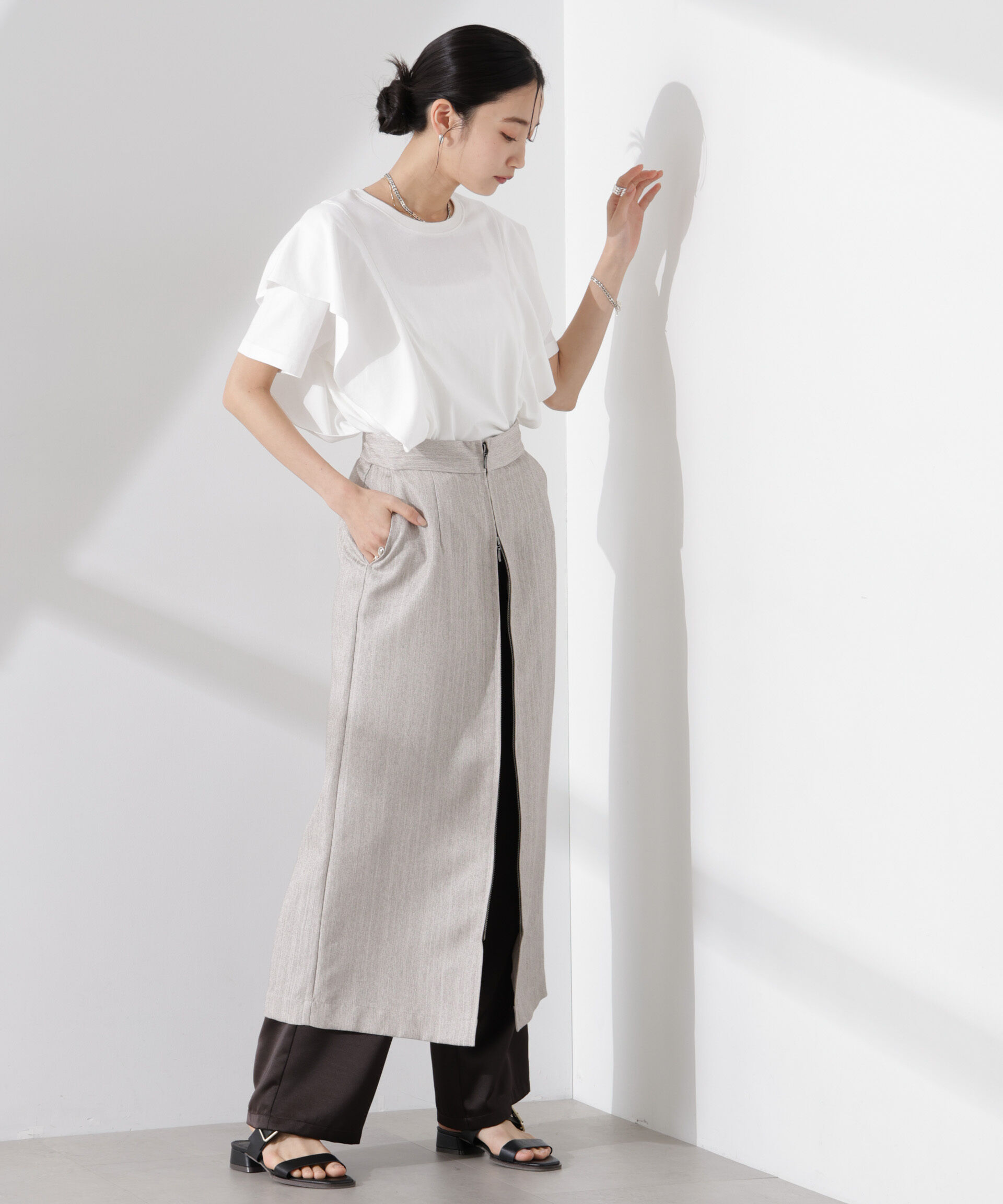 nano･universe「ラッフルデザインTシャツ」|Tシャツ・カットソー|