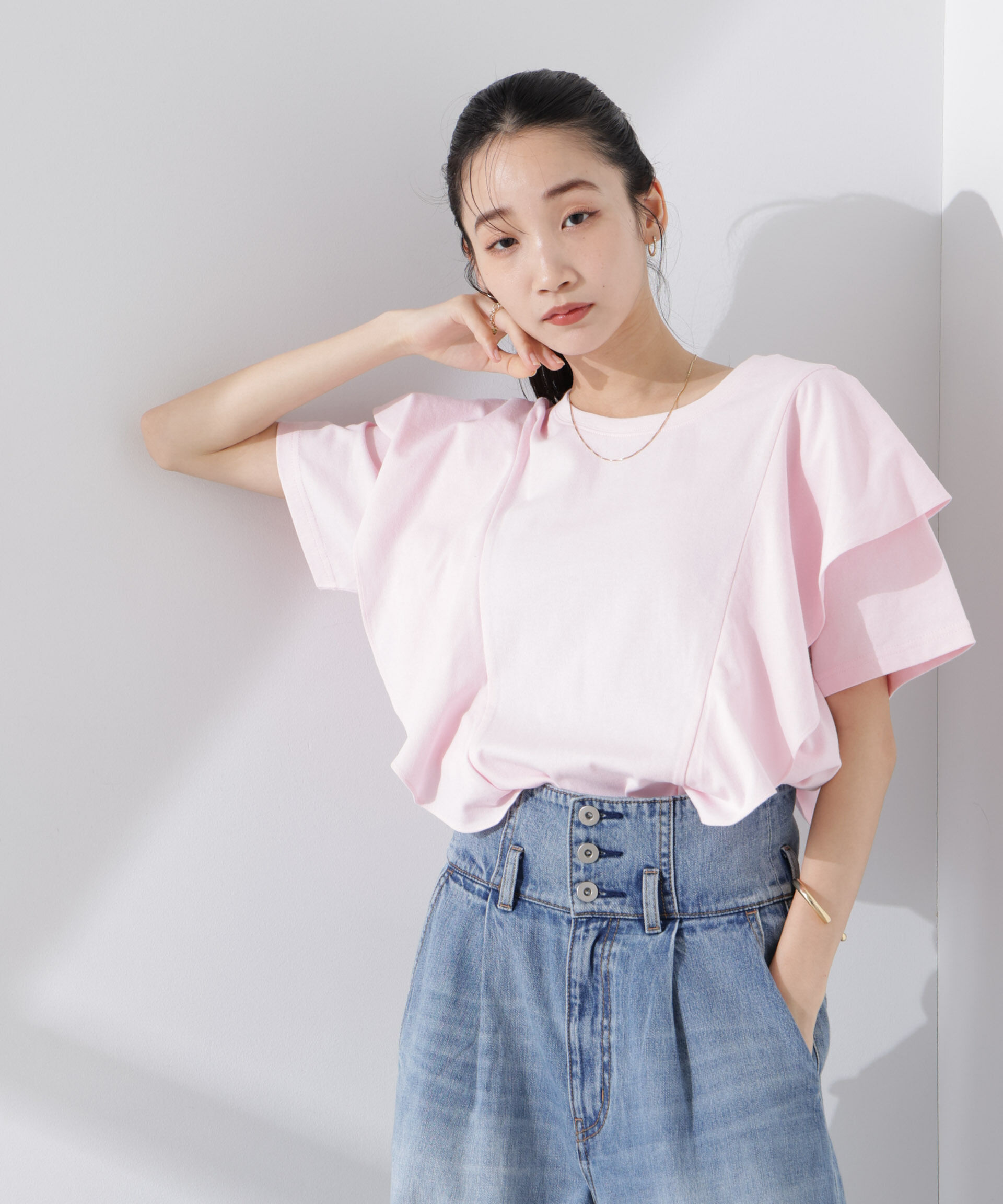 nano･universe「ラッフルデザインTシャツ」|Tシャツ・カットソー|