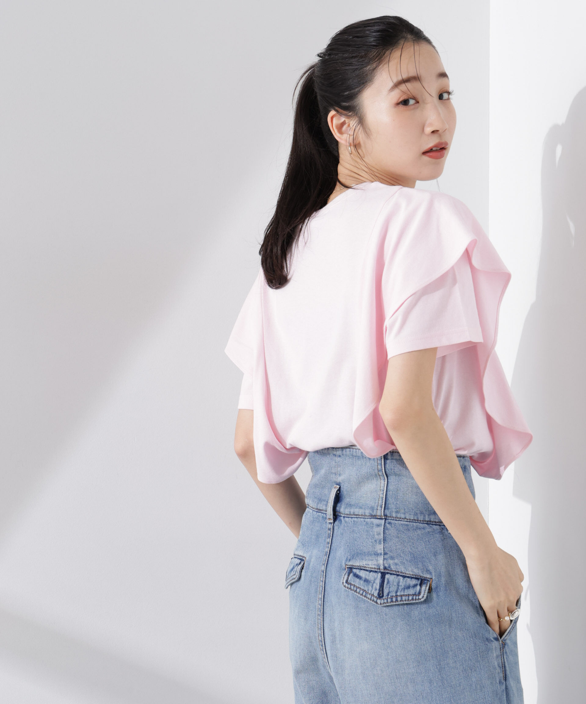 nano･universe「ラッフルデザインTシャツ」|Tシャツ・カットソー|