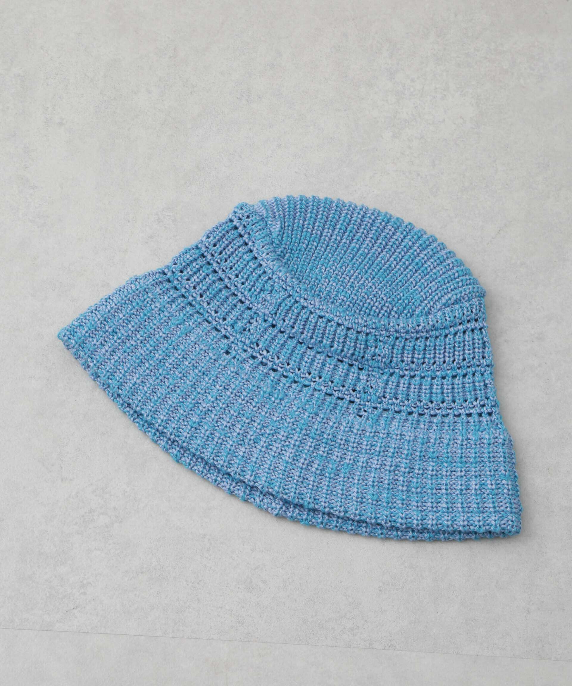 nano･universe「RACAL/別注 Mesh Line Knit Bucket Hat」|キャップ・キャスケット|ブルー