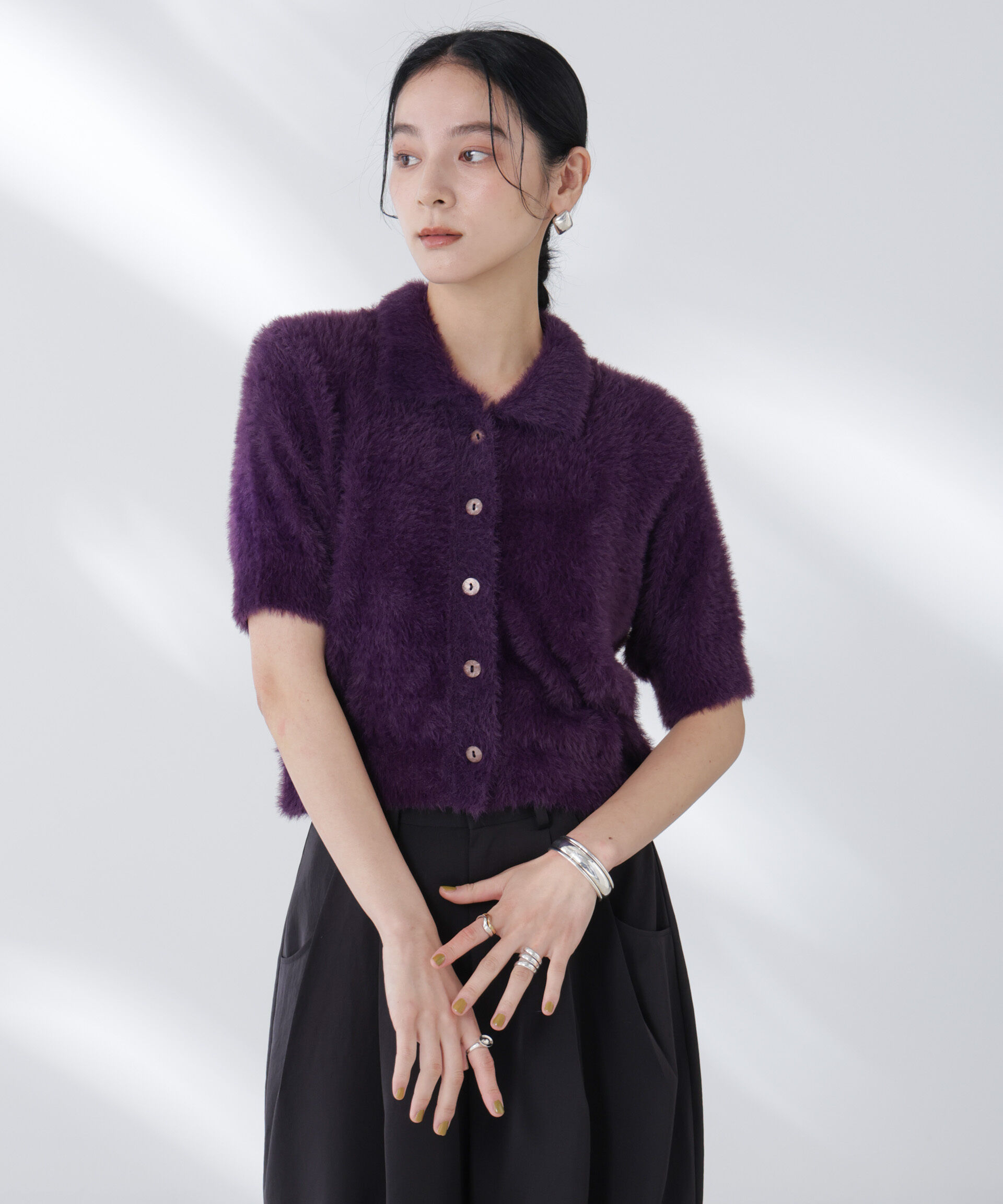 nano･universe「BAUM UND PFERDGARTEN/Furry Knit カーディガン」|ニット・セーター|