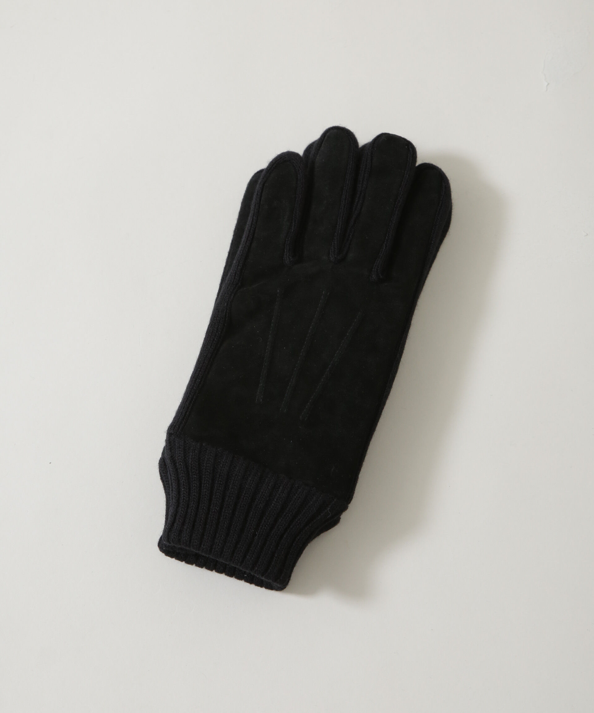 nano･universe「タッチパネル対応 Thinsulate スウェード&times;ニット切替グローブ」|手袋|