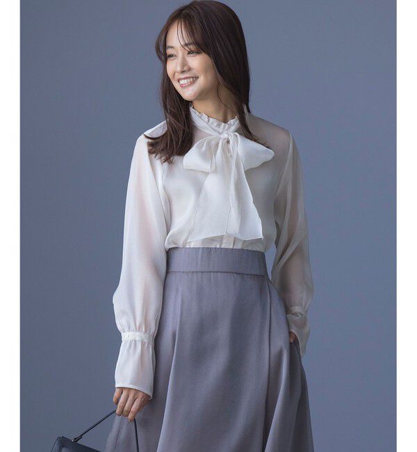 組曲「シャイニーオーガン ボウタイ付きブラウス」|シャツ・ブラウス|アイボリー系