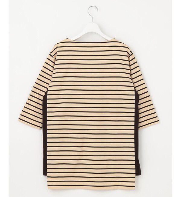 自由区「【洗える/UVケア】ボーダー ボートネックデザインカットソー」|Tシャツ・カットソー|