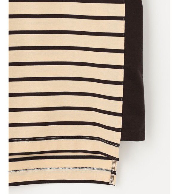 自由区「【洗える/UVケア】ボーダー ボートネックデザインカットソー」|Tシャツ・カットソー|