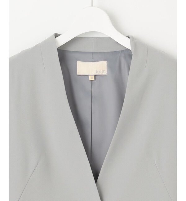 自由区「【XSサイズ～/洗える】ダブルフェイススーティング ノーカラージャケット」|ノーカラージャケット|