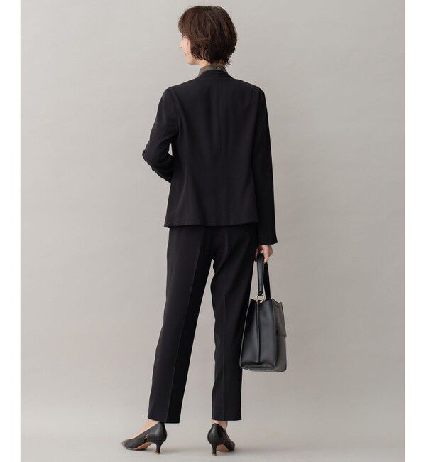 自由区「【XSサイズ～/洗える】ダブルフェイススーティング ノーカラージャケット」|ノーカラージャケット|