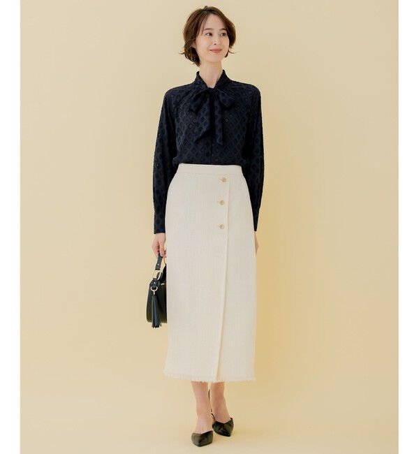 自由区「【セット可】ラミーブッチャー ストレートシルエットスカート」|スカート|アイボリー系