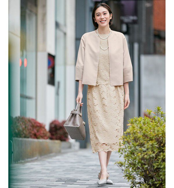 自由区「【ご好評につき追加生産・洗える】グログランノーカラー ジャケット」|ノーカラージャケット|