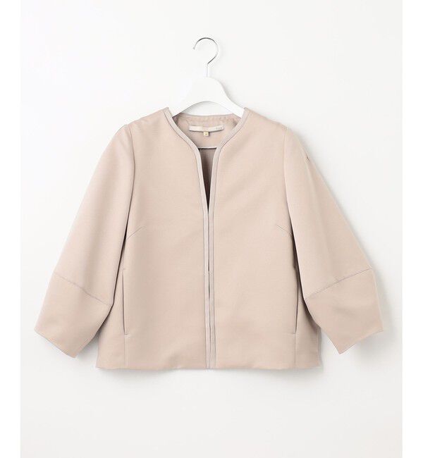 自由区「【ご好評につき追加生産・洗える】グログランノーカラー ジャケット」|ノーカラージャケット|