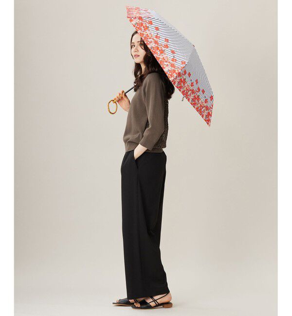 自由区「【UVカット・晴雨兼用】オルタンシアプリント 折りたたみ傘」|傘|