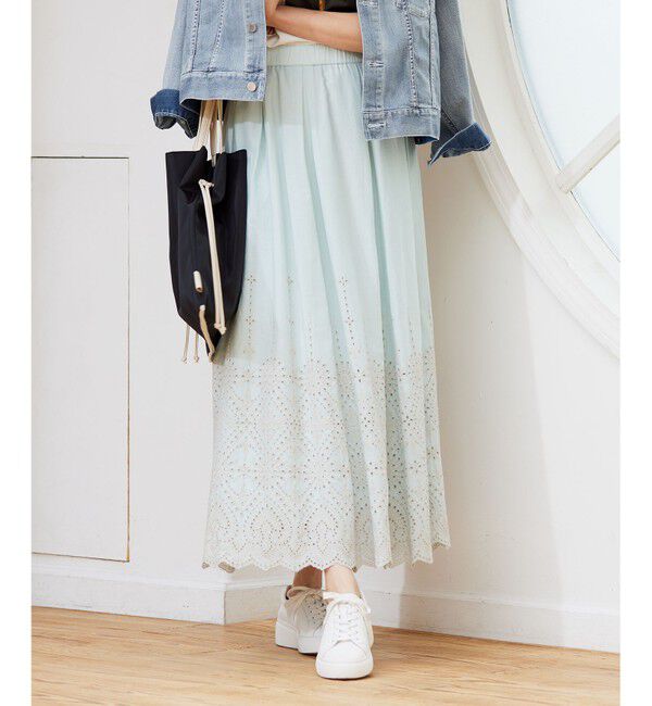 自由区「【カタログ掲載・洗える】エンブロイダリーローン スカート」|スカート|ｱｸｱ&times;ﾍﾞｰ