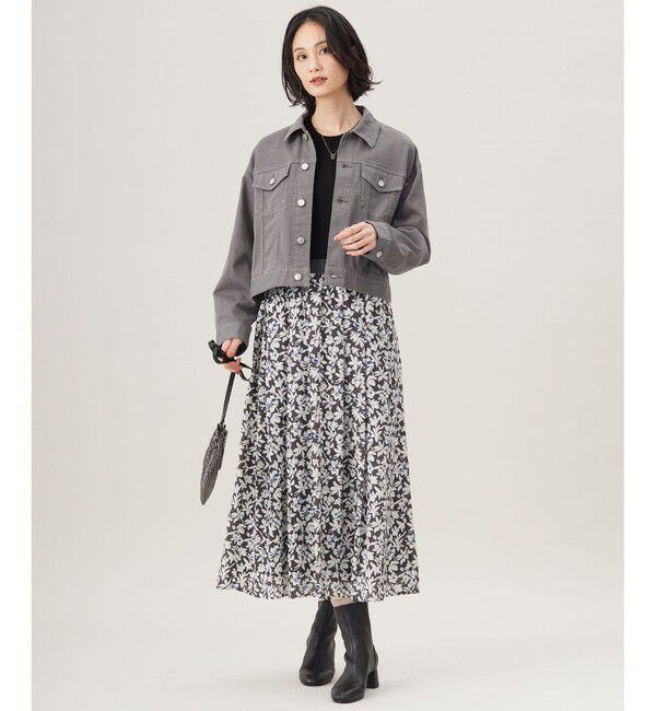 自由区「【カタログ掲載・洗える】スノーフラワープリント スカート」|スカート|