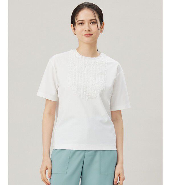 自由区「【接触冷感・UVカット・洗える】ベビーフリル Tシャツ」|Tシャツ・カットソー|オフ