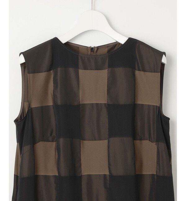 自由区「【洗える】ブロンズチェックジャガード ワンピース」|ワンピース|