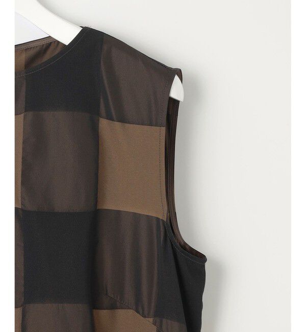 自由区「【洗える】ブロンズチェックジャガード ワンピース」|ワンピース|