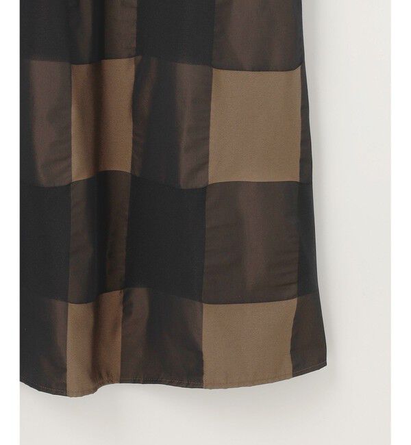 自由区「【洗える】ブロンズチェックジャガード ワンピース」|ワンピース|