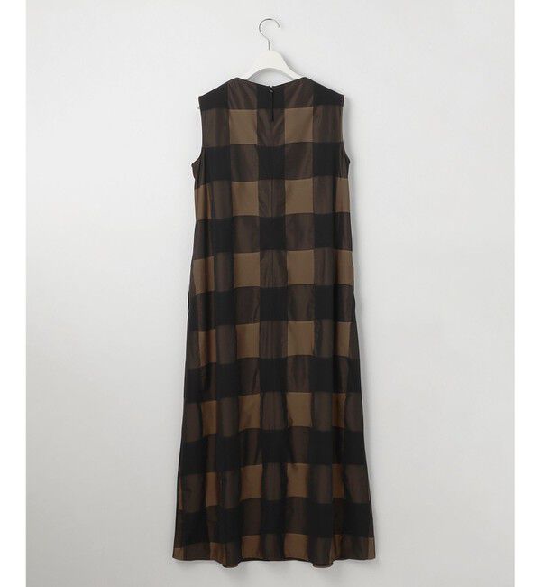 自由区「【洗える】ブロンズチェックジャガード ワンピース」|ワンピース|