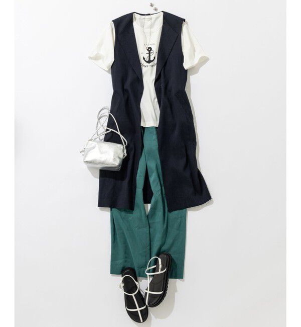 23区「【CLASSY.6月号掲載】リネンレーヨンストレッチ  ロング ジレ」|その他|