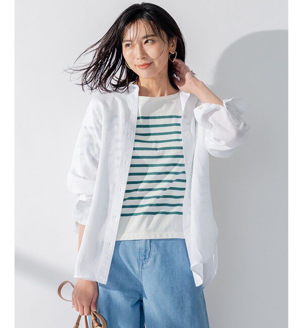 23区「【CLASSY. 9月号掲載/WEB限定カラーあり】LIBECO ベーシック シャツ」|シャツ・ブラウス|ホワイト系