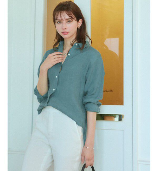 23区「【CLASSY. 9月号掲載/WEB限定カラーあり】LIBECO ベーシック シャツ」|シャツ・ブラウス|【WEB限定】ﾋ