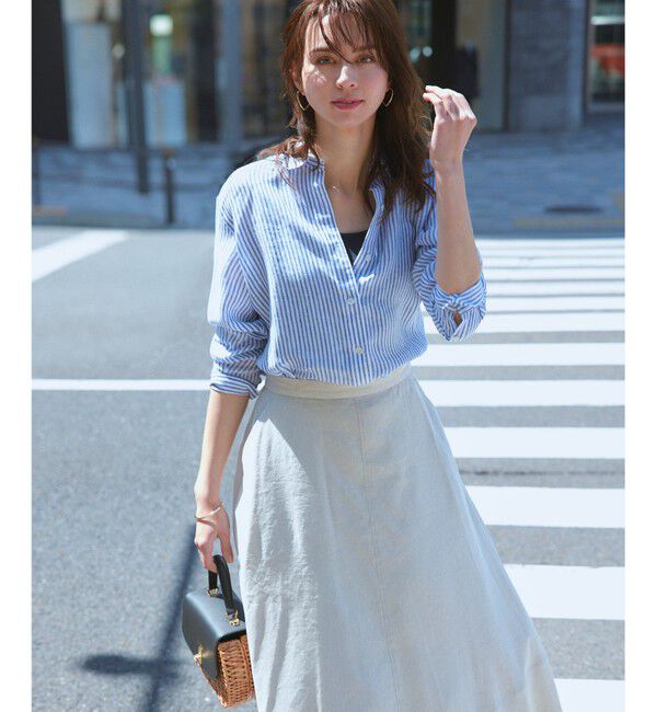 23区「【CLASSY. 9月号掲載/WEB限定カラーあり】LIBECO ベーシック シャツ」|シャツ・ブラウス|