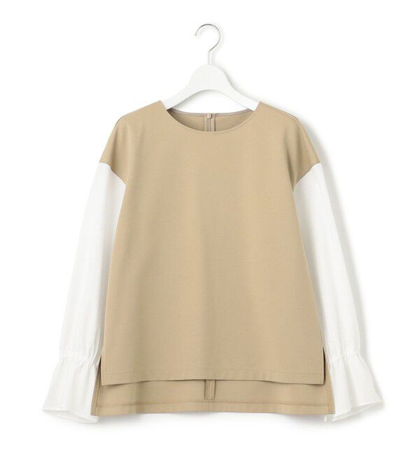 23区「【洗える】コンビネーション キャンディースリーブ カットソー」|Tシャツ・カットソー|