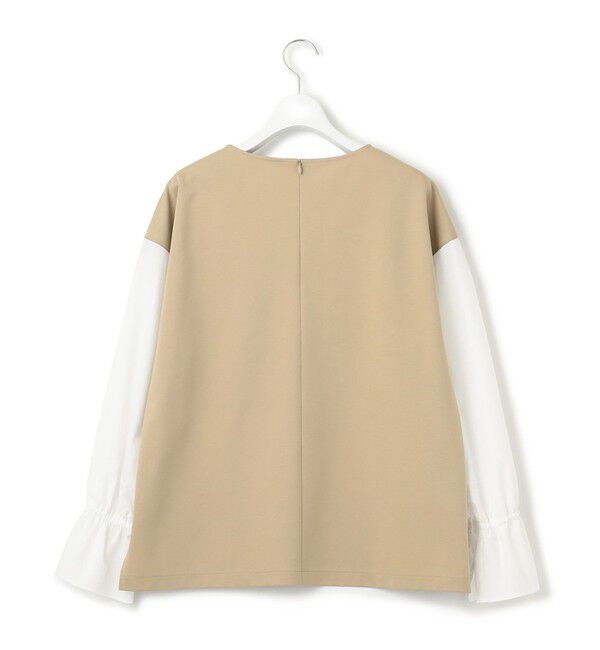 23区「【洗える】コンビネーション キャンディースリーブ カットソー」|Tシャツ・カットソー|