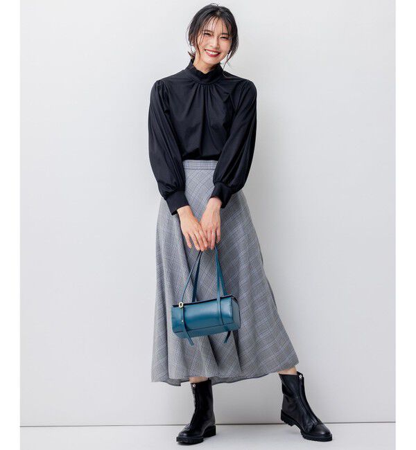 23区「【洗える】ハイネック フォルム ロングTシャツ」|Tシャツ・カットソー|