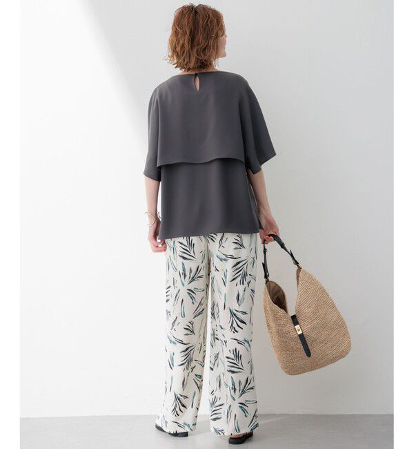 23区「【洗える】ストレッチジョーゼット レイヤー カットソー」|Tシャツ・カットソー|