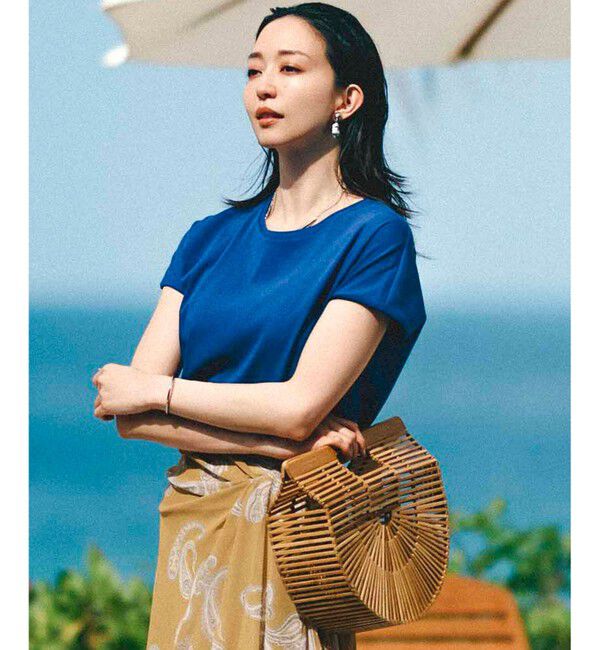 23区「【接触冷感/洗える】フレンチスリーブ IT TEE」|Tシャツ・カットソー|[WEB限定]ﾌﾞﾙ