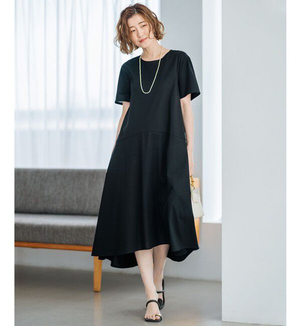 23区「【洗える】ドライコットンジャージー イレギュラーヘムワンピース」|ワンピース|
