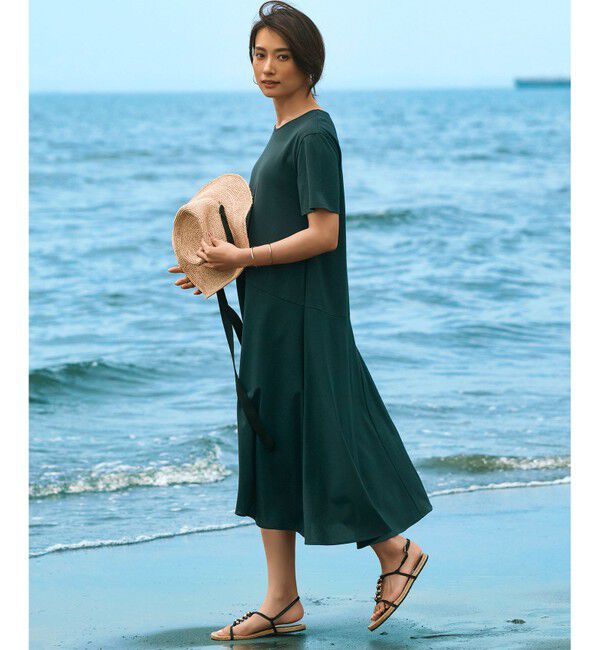 23区「【洗える】ドライコットンジャージー イレギュラーヘムワンピース」|ワンピース|