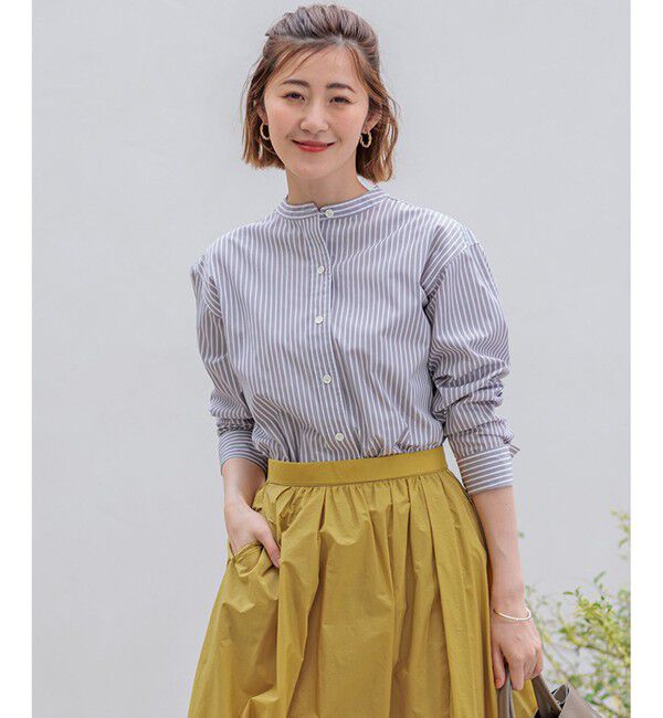 23区「【洗える】CANCLINI バンドカラー シャツ」|シャツ・ブラウス|ﾀﾞｰｸﾌﾞ