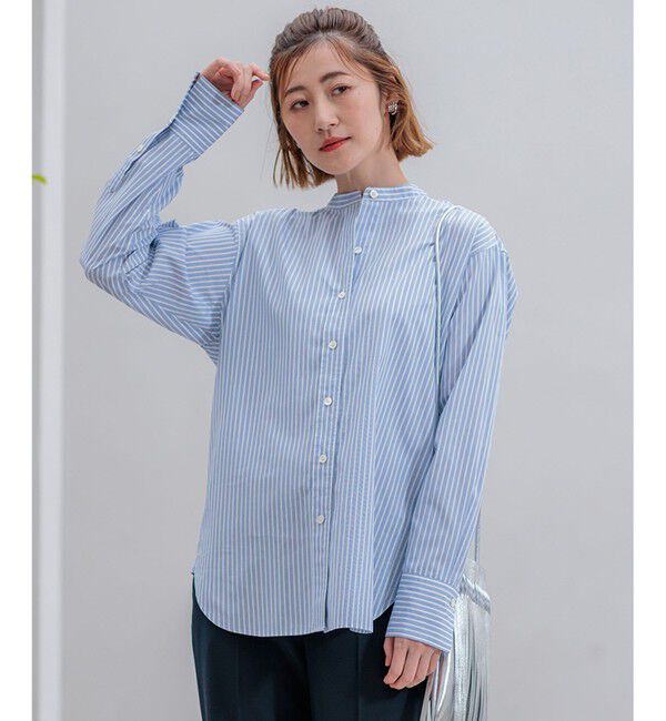 23区「【洗える】CANCLINI バンドカラー シャツ」|シャツ・ブラウス|ﾌﾞﾙｰｽﾄ