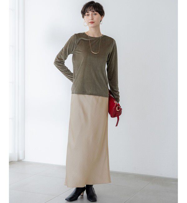 23区「【洗える】シアーベロア ロングスリーブ Tシャツ」|Tシャツ・カットソー|