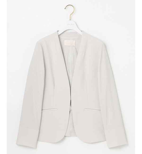 ANY SIS「【洗える】セレモニーダブルクロス カラーレス ジャケット」|ノーカラージャケット|