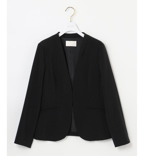 ANY SIS「【洗える】セレモニーダブルクロス カラーレス ジャケット」|ノーカラージャケット|